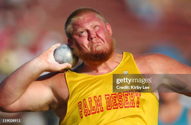 Joe Canavan of Palm Desert had the second-best mark in the shot put qualifying at 59-8 3/4 in the CIF State Track & Field Championships at Hughes...