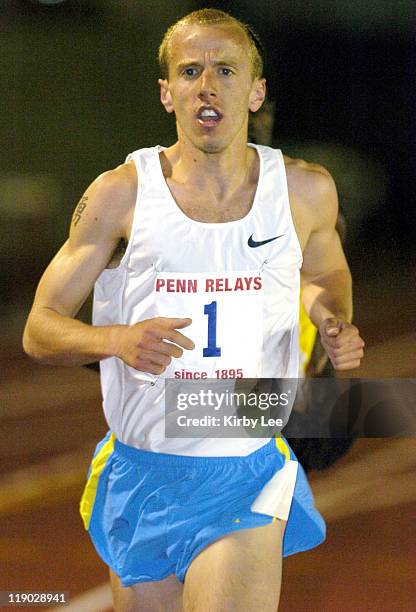 Alan Webb won the men's Olympic Development 5,000 meters in 13:30.25 in the 111th Penn Relays at the University of Pennsylvania's Franklin Field in...