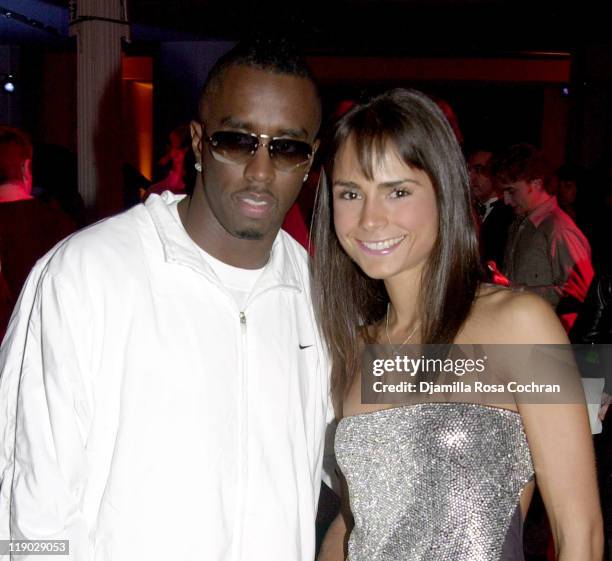 Sean "P. Diddy" Combs and Jordana Brewster during Sean "P. Diddy" Combs Runs the City Pre-Marathon Dinner at Metropolitan Pavilion in New York City,...