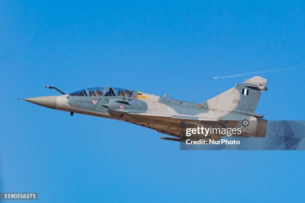 Dassault Mirage 2000 of the Hellenic Air Force HAF of Greece as seen on a flying demonstration during the Athens Flying Week Air Show 2019 at Tanagra...