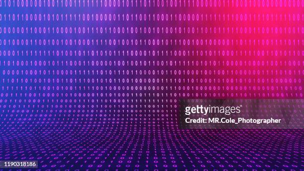 3d illustration rendering of binary code pattern abstract background.futuristic particles for business,science and technology - hud graphic imagens e fotografias de stock