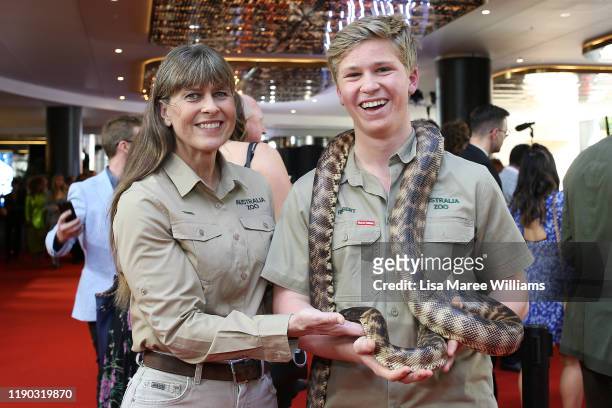 Terri Irwin and Robert Irwin arrivesfor the 33rd Annual ARIA Awards 2019 at The Star on November 27, 2019 in Sydney, Australia.