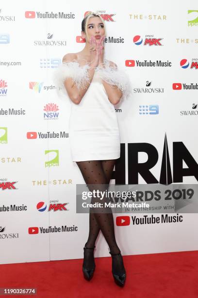 Dua Lipa arrives for the 33rd Annual ARIA Awards 2019 at The Star on November 27, 2019 in Sydney, Australia.