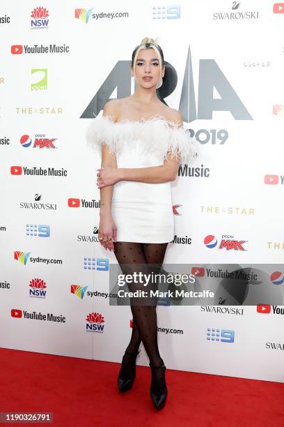 Dua Lipa arrives for the 33rd Annual ARIA Awards 2019 at The Star on November 27, 2019 in Sydney, Australia.