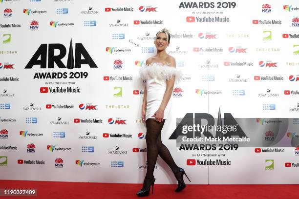 Dua Lipa arrives for the 33rd Annual ARIA Awards 2019 at The Star on November 27, 2019 in Sydney, Australia.