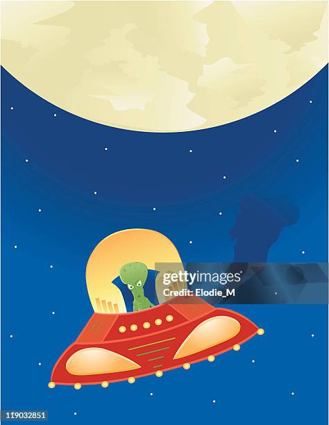 extra-terrestre / alien in flying saucer - extraterrestre stock illustrations