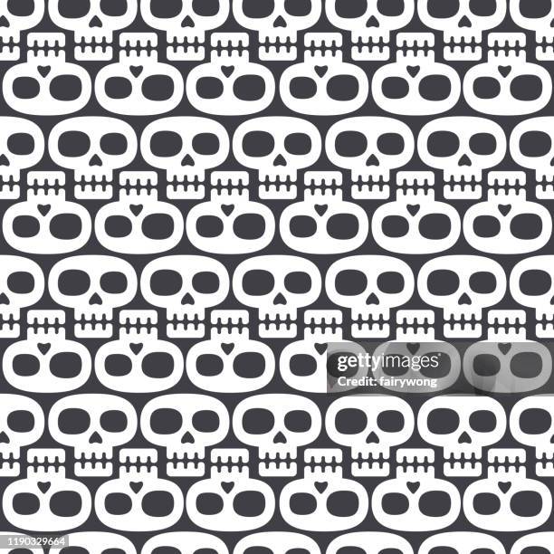 human skulls seamless pattern stock illustration - sugar skull background stock illustrations