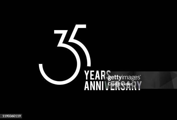 ilustraciones, imágenes clip art, dibujos animados e iconos de stock de 35 aniversario - aniversario