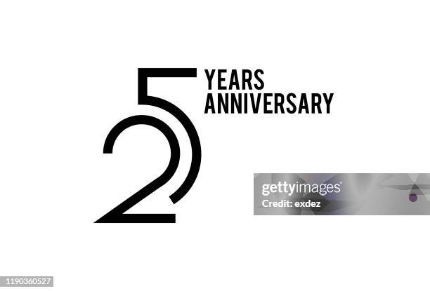 25 year anniversary - 25th anniversary logo design stock illustrations