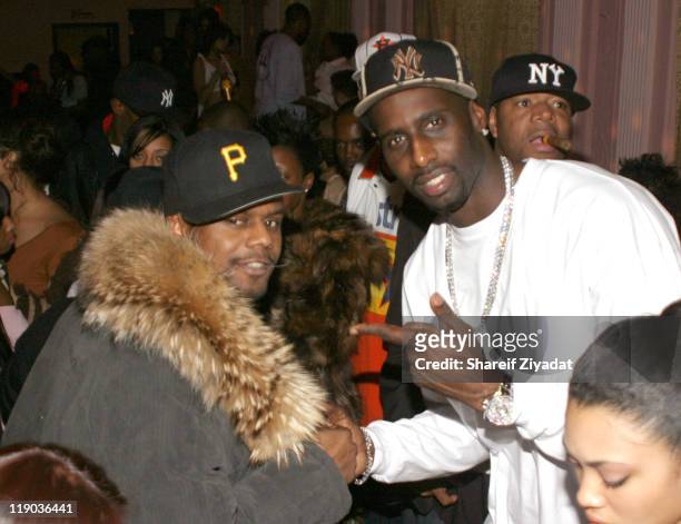 Carl Thomas and Tim Thomas during Tim Thomas of New York Knicks' Birthday Party - February 23, 2005 at Show in New York City, New York, United States.