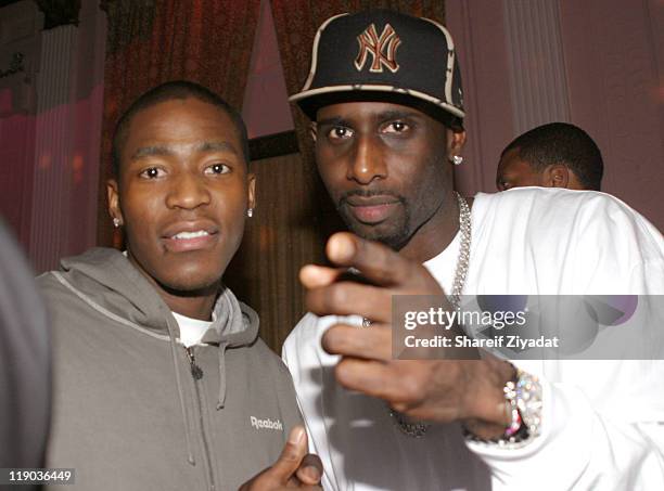 Jamal Crawford and Tim Thomas during Tim Thomas of New York Knicks' Birthday Party - February 23, 2005 at Show in New York City, New York, United...