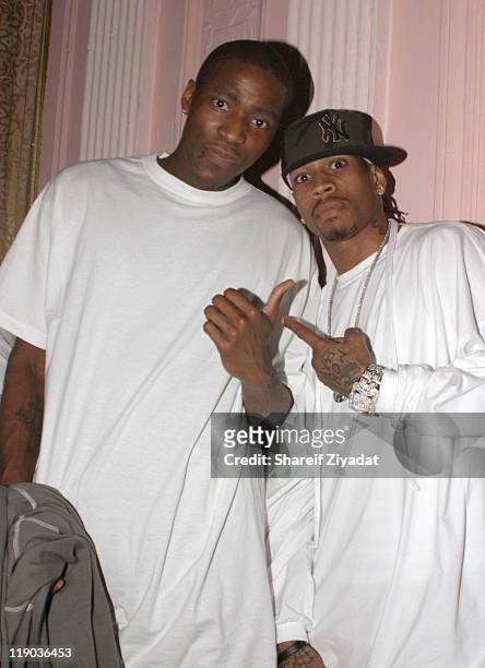 Jamal Crawford and Allen Iverson during Tim Thomas of New York Knicks' Birthday Party - February 23, 2005 at Show in New York City, New York, United...