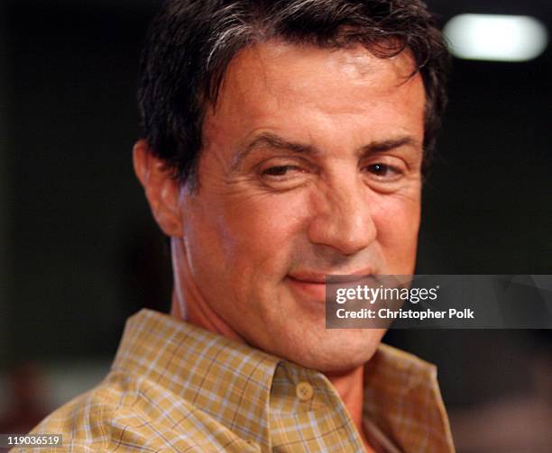 Sylvester Stallone during Fernando Vargas vs Fitz Vanderpool Ringside at The Grand Olympic Auditorium in Los Angeles, California, United States.