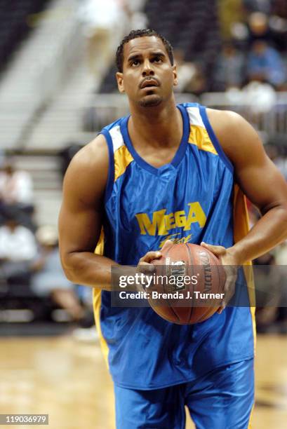 Former NBA star Jayson Williams participates in The Mega Fest 2004 event Hosted by Magic Johnson, commentated by former NFL star Michael Irvin. Event...