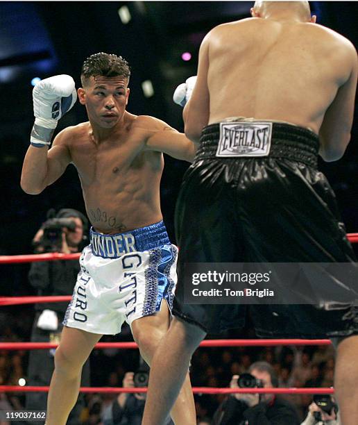 Arturo Gatti and Jesse James Leija during the fight on January 29, 2005 at Boardwalk Hall in Atlantic City.