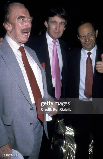 Guest, Donald Trump, and Al D'amato during Mike Tyson vs Carl Williams - July 21, 1989 at Trump Plaza in Atlantic City, New Jersey, United States.