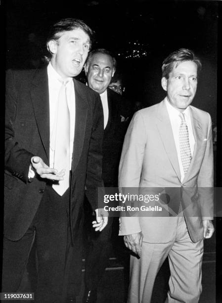 Donald Trump, Alfred Taubman and Peter Parche during Mike Tyson vs Carl Williams - July 21, 1989 at Trump Plaza in Atlantic City, New Jersey, United...