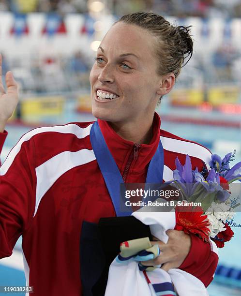 Amanda Beard won the women's 100m breaststroke final at the U.S. Olympic Team Trials-Swimming at the Charter All Digital Centre in Long Beach,...