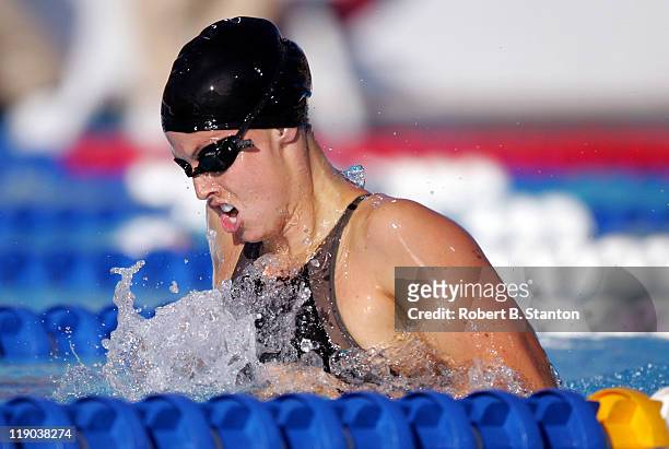 Amanda Beard wins the women's 200m Semi-Final Breaststroke with a new Olympic Record of 2:24.56 at the Finals and Semi Finals at the U.S. Olympic...