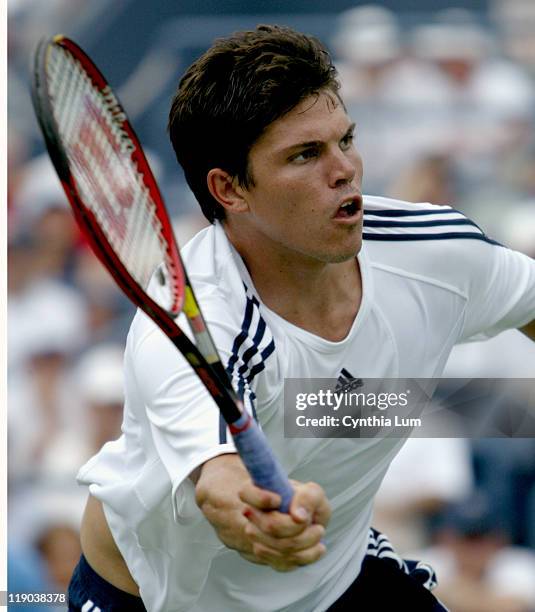 Open - Mens Singles - Third Round - Taylor Dent vs. Fernando Gonzalez Taylor Dent in play.