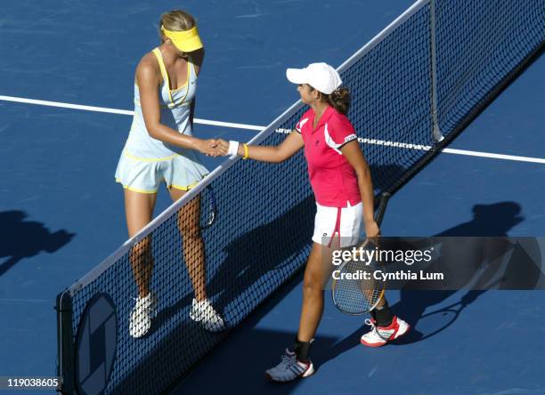 Maria Sharapova defeats Sania Mirza 6-2, 6-1 in the fourth round of the US Open at the National Tennis Center, Flushing Meadow, NY