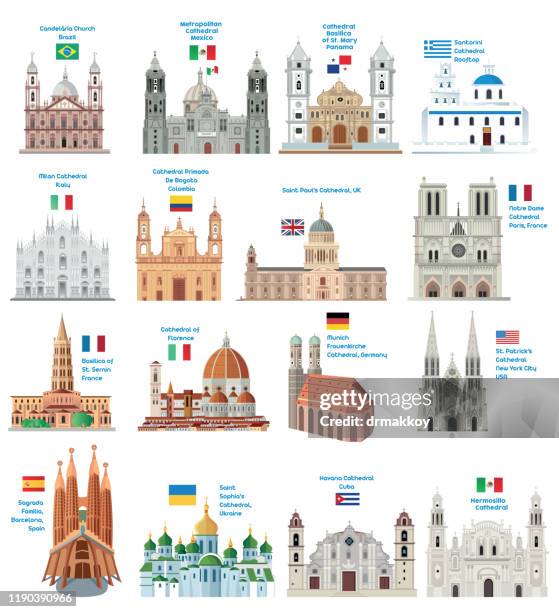 world cathedrals - cathedral stock illustrations