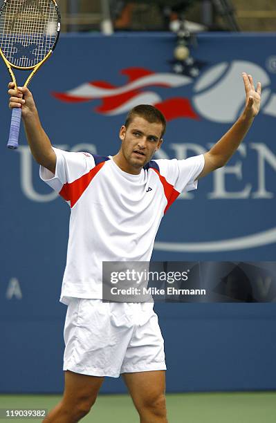 Mikhail Youzhny during his quarterfinals match against Rafael Nadal at the 2006 US Open at the USTA Billie Jean King National Tennis Center in...