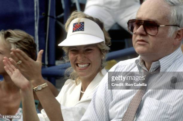 Tatum O'Neal and John McEnroe Sr. During U.S. Tennis Open - August 27, 1985 at Flushing Meadows Park in Queens, New York, United States.