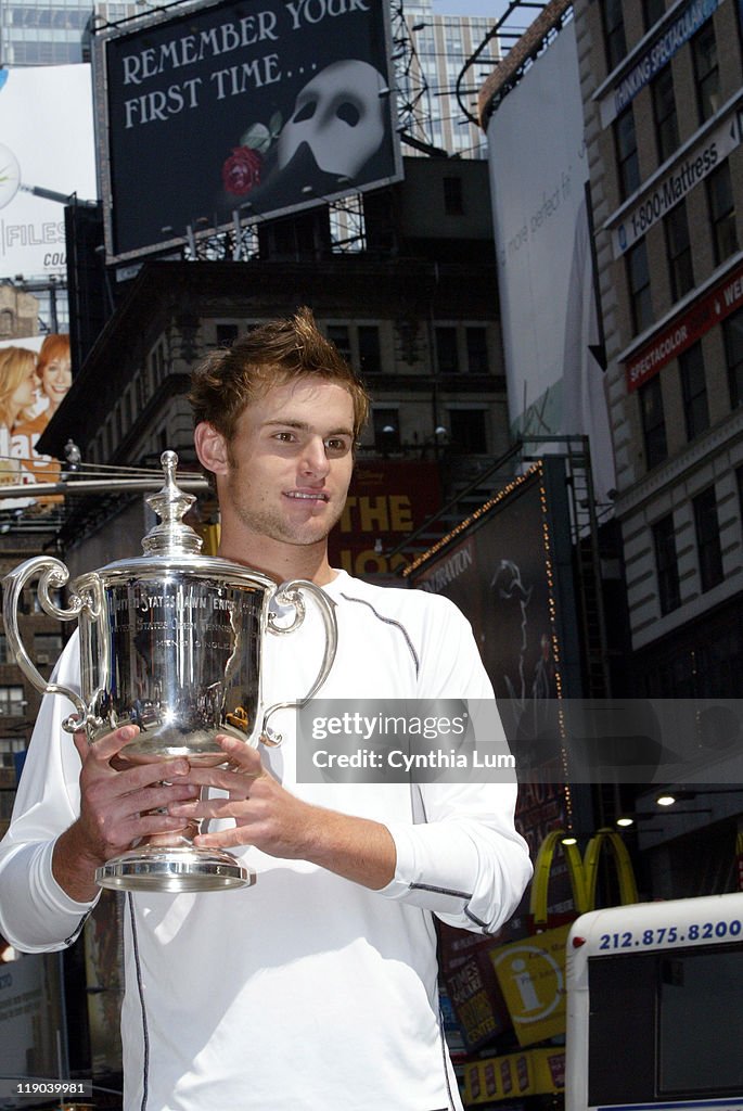 2003 US Open - Men's Singles Champion, Andy Roddick, in Times Square - September 8, 2003