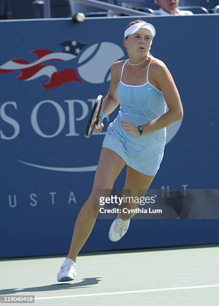 Daniela Hantuchova during her third round match against Patty Schnyder at the 2004 US Open in the USTA National Tennis Center in New York on...