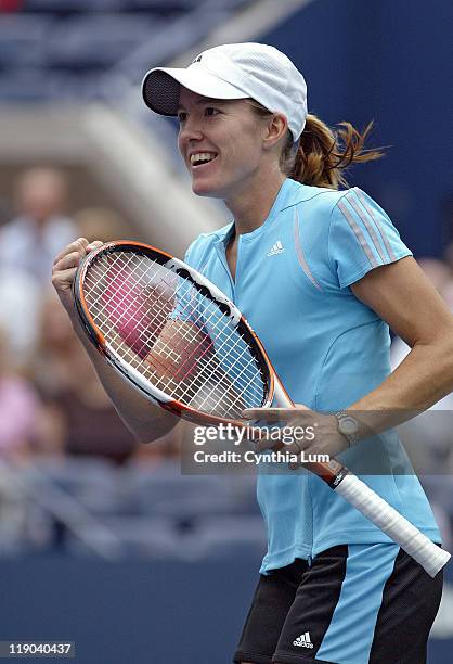 Justine Henin-Hardenne during her quarterfinals match against Lindsay Davenport at the 2006 US Open at the USTA Billie Jean King National Tennis...