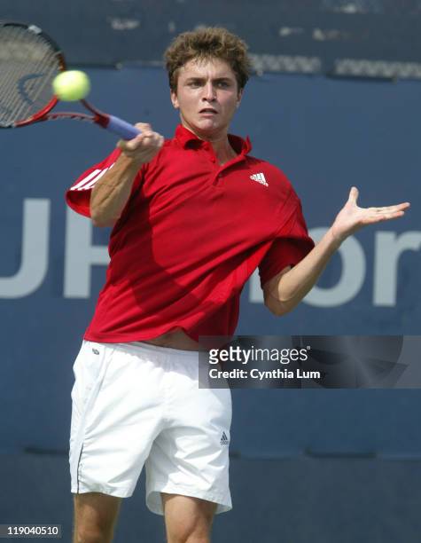 Gilles Simon during his second round match against Richard Gasquet at the 2006 US Open at the USTA Billie Jean King National Tennis Center in...