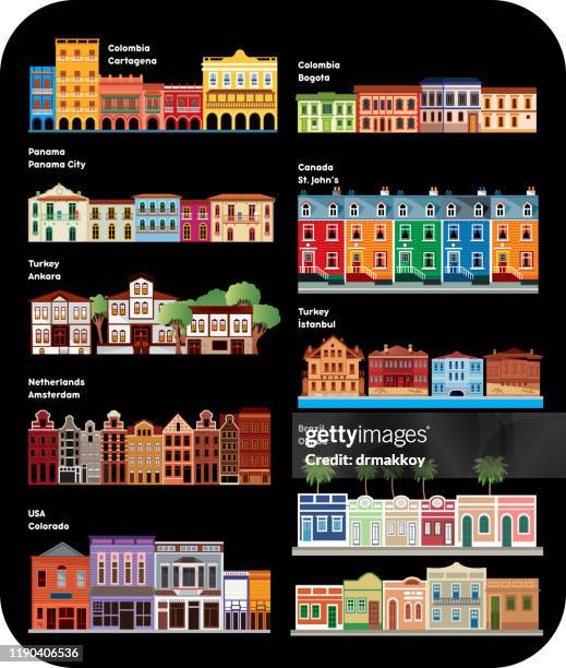 world houses - brazil panama stock-grafiken, -clipart, -cartoons und -symbole