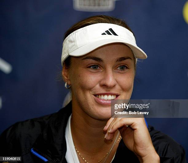 New York Sportimes' Martina Hingis during a press conference at Westside Tennis Club, July 16, 2005 in Houston, Texas.