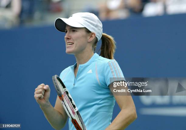 Justine Henin-Hardenne during her quarterfinals match against Lindsay Davenport at the 2006 US Open at the USTA Billie Jean King National Tennis...