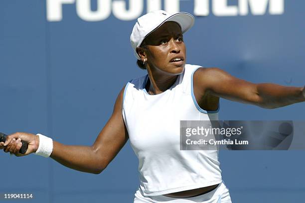 Chanda Rubin during her second round match against Antonella Serra Zanetti at the 2004 US Open in the USTA National Tennis Center in New York on...