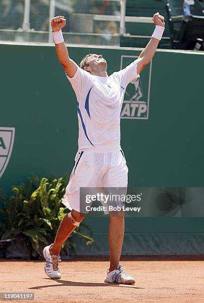 Mardy Fish defeated Jurgen Melzer 3-6, 6-4 6-3 to win the U.S. Mens Clay Court Championships on April 16, 2006 at Westside Tennis Center in Houston,...