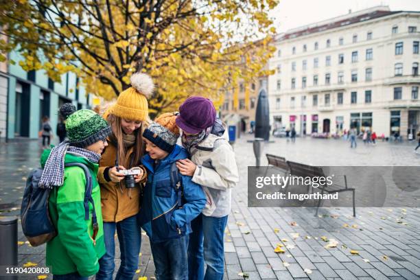 family sightseeing city of brno in autumn - november 2019 stock pictures, royalty-free photos & images