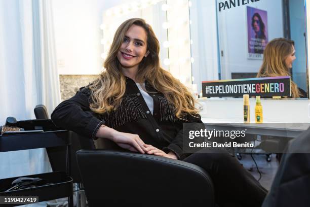 Angela Ponce attends the 'Pantene' photocall to celebrate the diversity of beauty with the campaign 'Hair has no gender' on November 27, 2019 in...