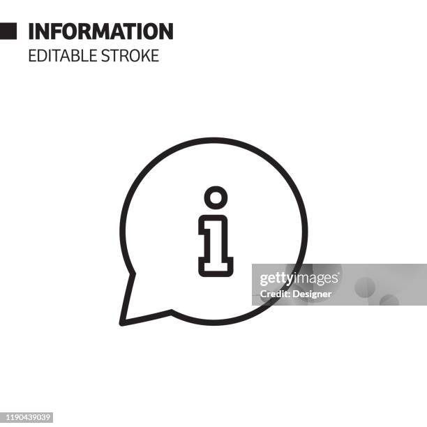 ilustraciones, imágenes clip art, dibujos animados e iconos de stock de icono de línea de signo de información, ilustración de símbolo vectorial de esquema. píxel perfecto, trazo editable. - informacion