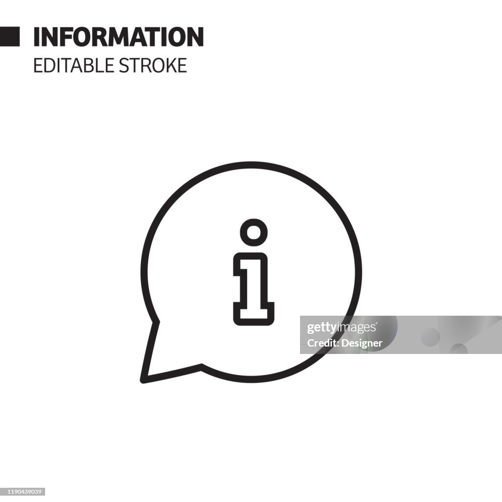 Information Sign Line Icon, Outline Vector Symbol Illustration. Pixel Perfect, Editable Stroke.