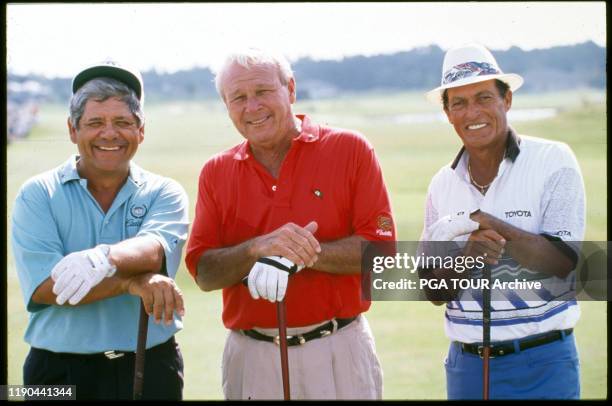 Lee Trevino, Arnold Palmer, Chi Chi Rodriguez 1979 PGA TOUR Archive via Getty Images