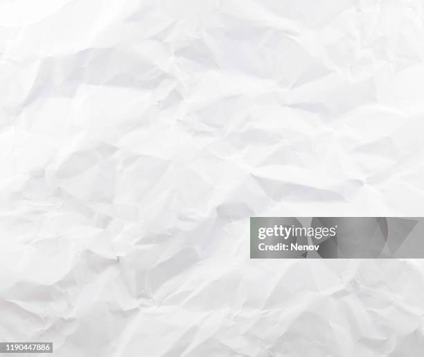 texture of crumpled white paper - land feature stock pictures, royalty-free photos & images