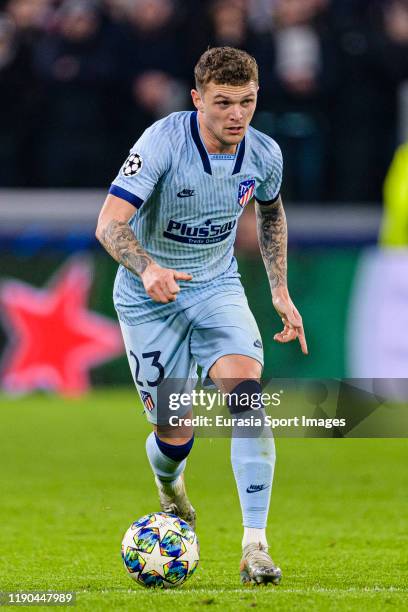 Kieran Trippier of Atletico de Madrid in action during the UEFA Champions League group D match between Juventus and Atletico Madrid at Juventus Arena...