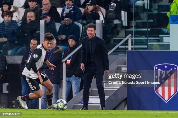 During the UEFA Champions League group D match between Juventus and Atletico Madrid at Juventus Arena on November 26, 2019 in Turin, Italy.