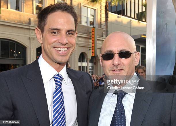 Writer Greg Berlanti and President Warner Bros. Pictures Group Jeff Robinov arrive at the "Green Lantern" Los Angeles Premiere held at at Grauman's...