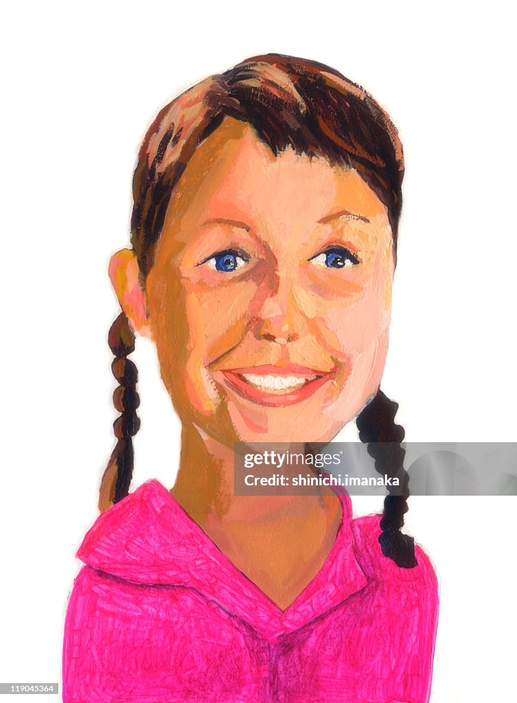 Girl with her hair in braids