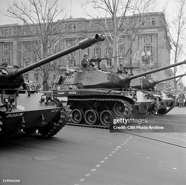 Army Tanks in Washington during President Dwight D. Eisenhower's Inauguration Parade, January 21, 1957.