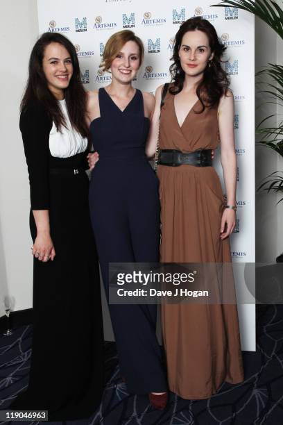 Jessica Brown Findlay, Laura Carmichael and Michelle Dockery attend an Evening With Downton Abbey - Raising Money For Merlin - The Medical Relief...