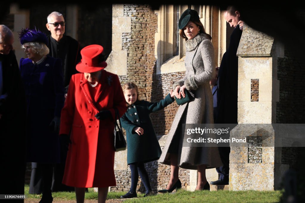 The Royal Family Attend Church On Christmas Day